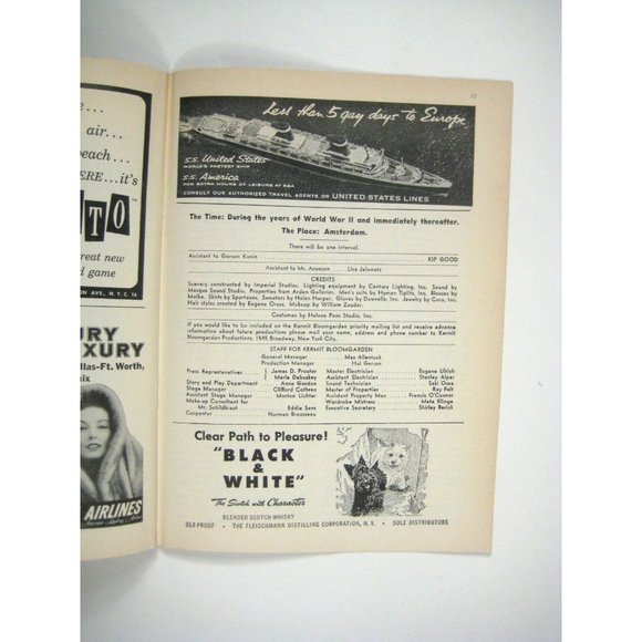 Diary Anne Frank Playbill 1957 Ambassador Theatre Joseph Schildkraut Gusti Huber - Picture 5 of 8